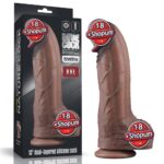 Yeni Nesil Çift Katmanlı 33 cm Realistik Dev Melez Dildo Penis