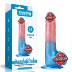 19 cm Çift Renkli Realistik Vantuzlu Dildo Penis