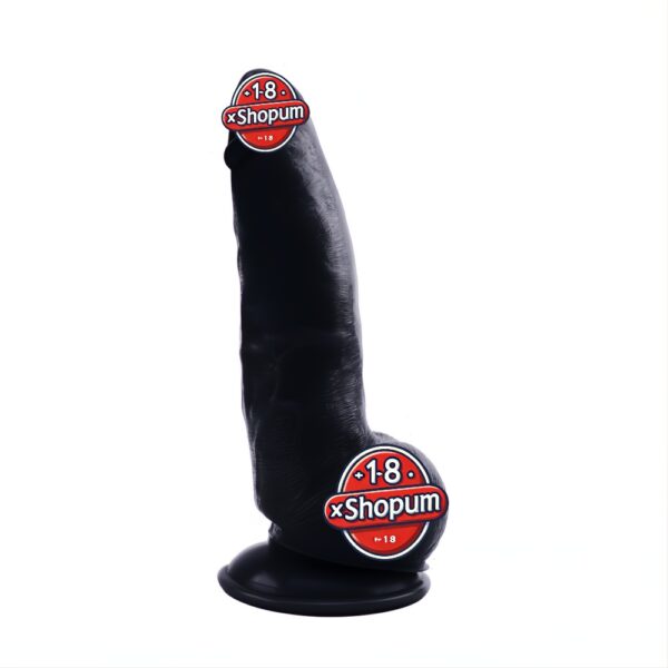 21,5 cm Realistik Vantuzlu Zenci Dildo Penis