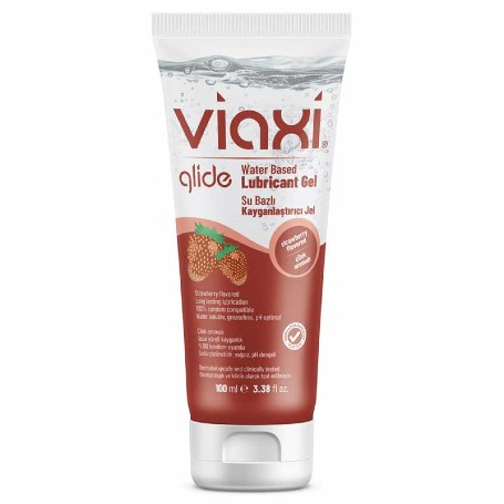 Viaxi Glide Çilek Aromalı Su Bazlı Kayganlaştırıcı Jel 100 ml