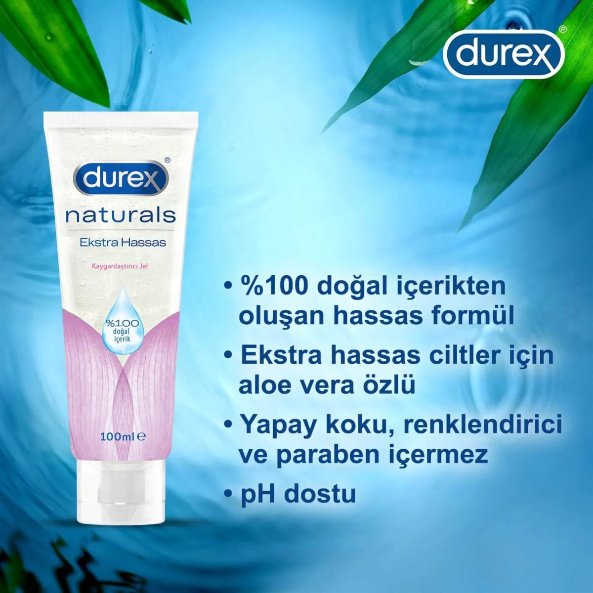 Durex Naturals ekstra hassas kayganlaştırıcı jel 100 ml.