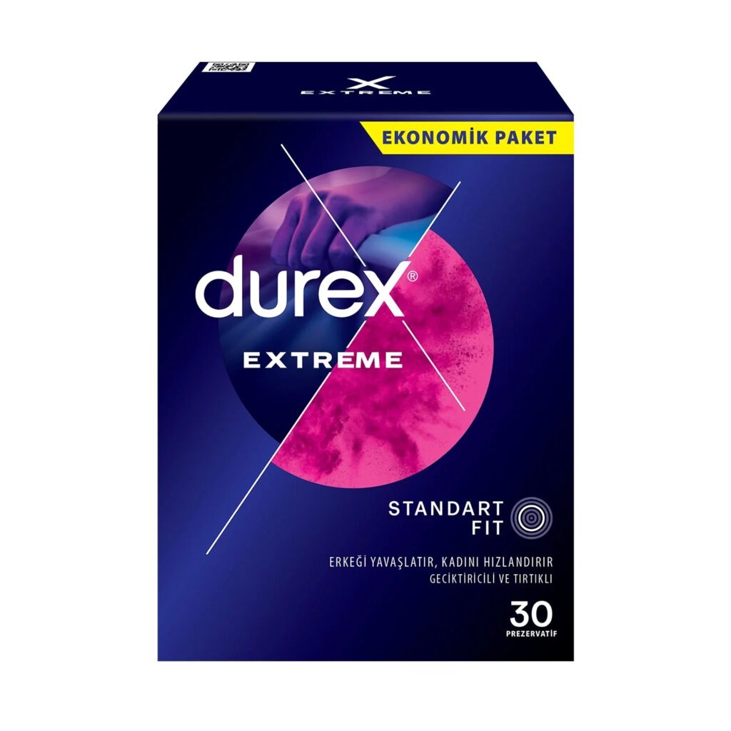 Durex Extreme 30'lu Geciktiricili ve Tırtıklı Prezervatif