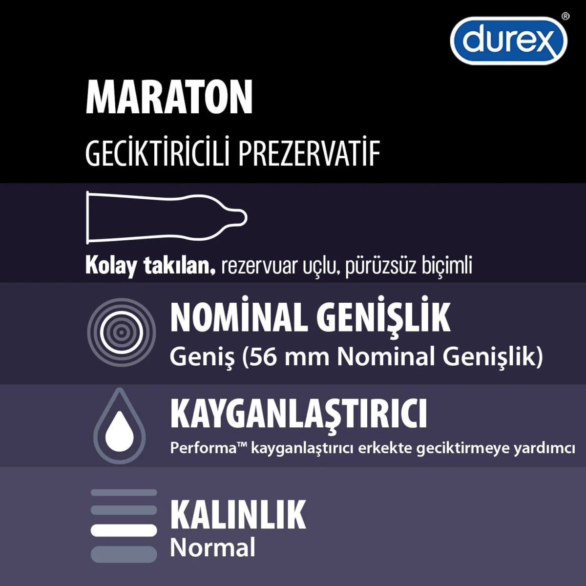 Durex Maraton 30'lu Geciktirici Özellikli Prezervatif