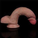 19.5 cm Realistik Çift Katmanlı Yeni Nesil Vantuzlu Melez Dildo Penis