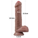 20.5 cm Realistik Çift Katmanlı Yeni Nesil Vantuzlu Melez Dildo Penis