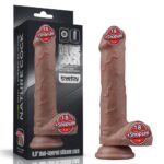 20.5 cm Realistik Çift Katmanlı Yeni Nesil Vantuzlu Melez Dildo Penis