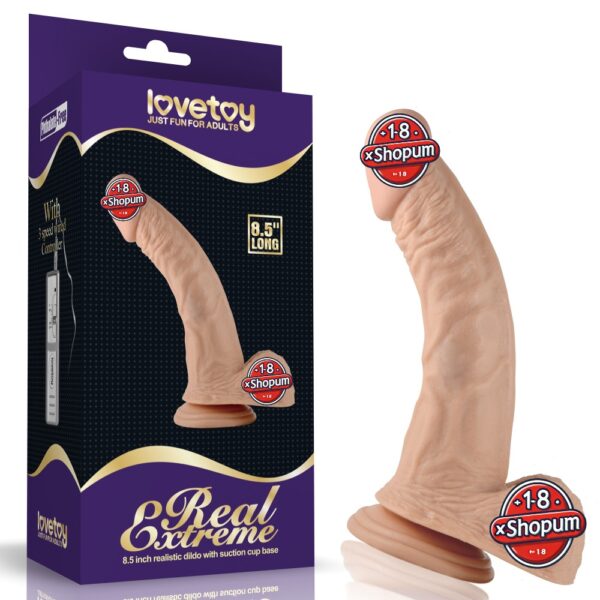 21.5 cm Realistik Vantuzlu Anal Vajinal Dildo Penis