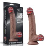 22.5 cm Realistik Çift Katmanlı Yeni Nesil Silikon Vantuzlu Melez Dildo Penis