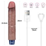 22.8 cm USB Şarjlı Gerçekçi 10 Titreşim Modlu Sessiz Melez Dildo