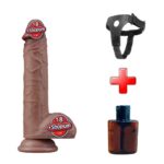 23.5 cm Belden Bağlamalı Gerçekçi Çift Katmanlı Yeni Nesil Silikon Dildo