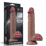 23.5 cm Gerçekçi Çift Katmanlı Yeni Nesil Silikon Vantuzlu Dildo