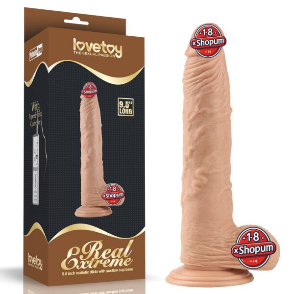 23.5 cm Realistik Vantuzlu Anal Vajinal Dildo Penis