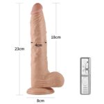 23 cm Realistik Titreşimli Vantuzlu Anal Vajinal Dildo Penis