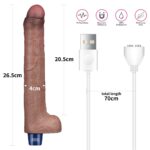 26.5 cm USB Şarjlı Gerçekçi 10 Titreşim Modlu Sessiz Dildo