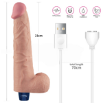 27.2 cm USB Şarjlı Gerçekçi 10 Titreşim Modlu Güçlü Sessiz Ten Rengi Dildo