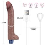 27 cm USB Şarjlı Gerçekçi 10 Titreşim Modlu Sessiz Melez Dildo